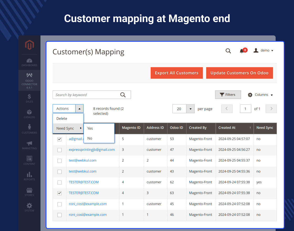 Odoo ERP Connector For Magento 2