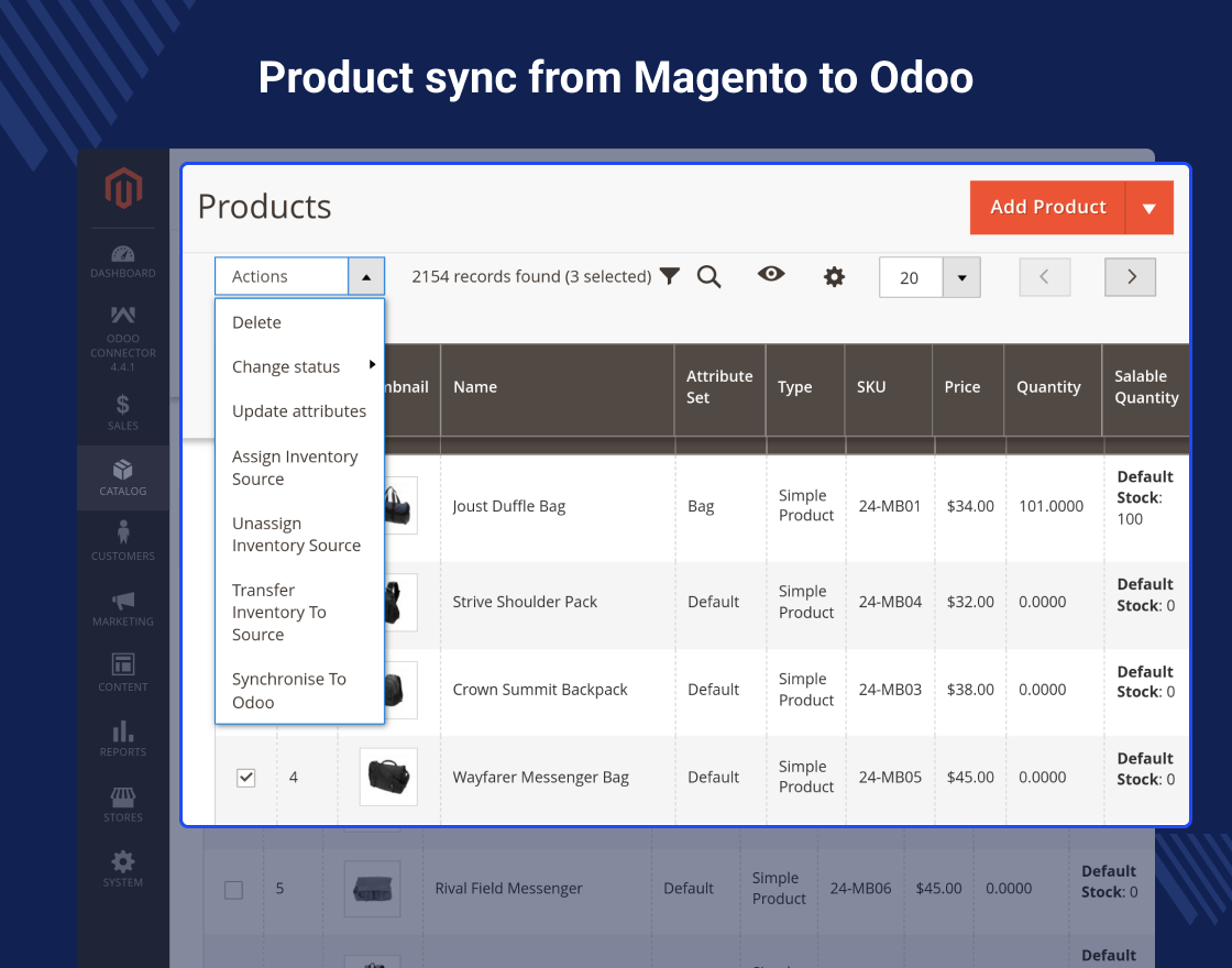Odoo ERP Connector For Magento 2