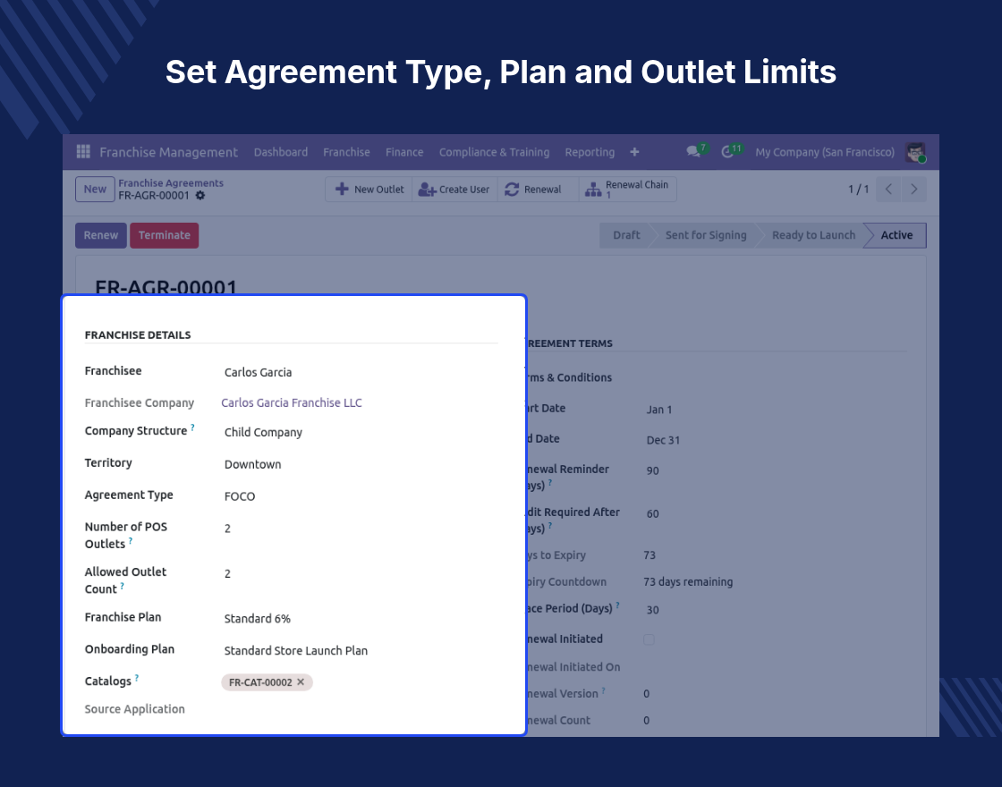 Odoo Franchise Management System