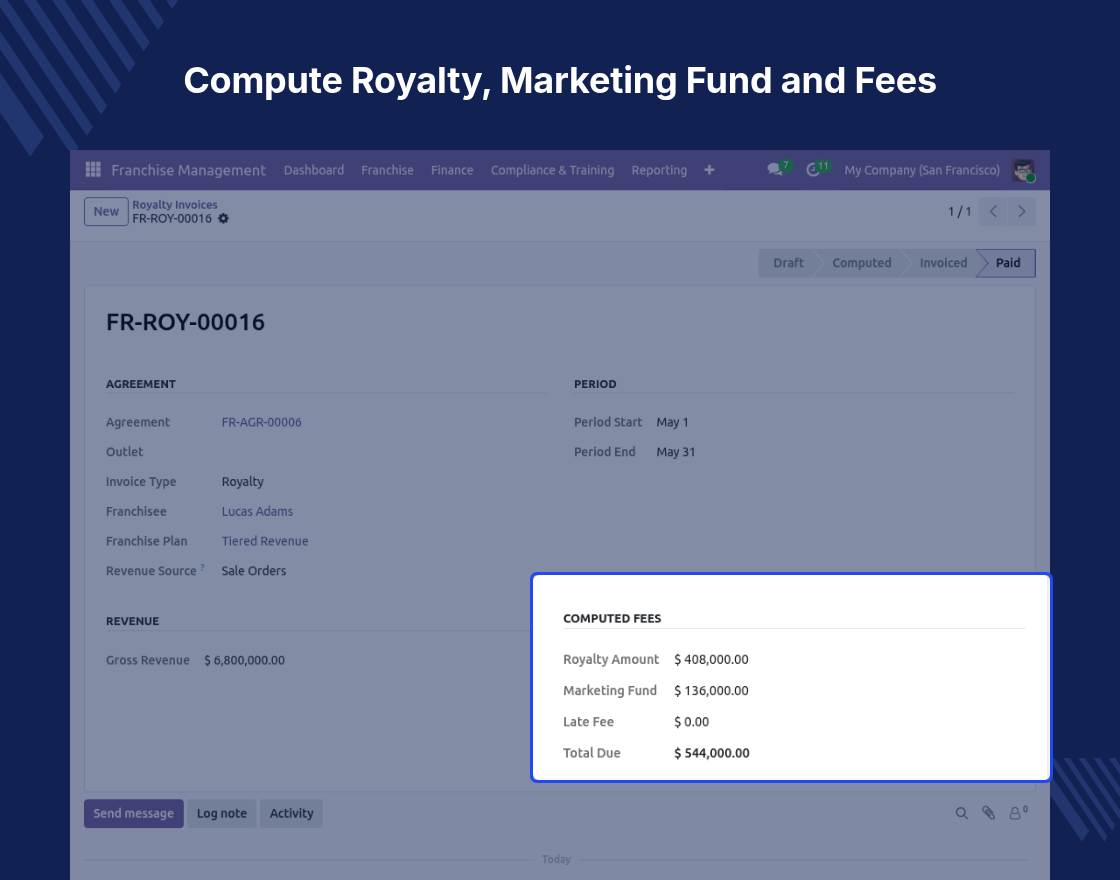 Odoo Franchise Management System