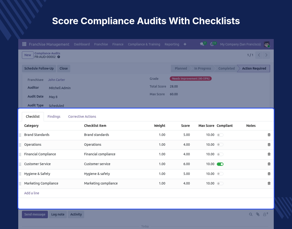 Odoo Franchise Management System