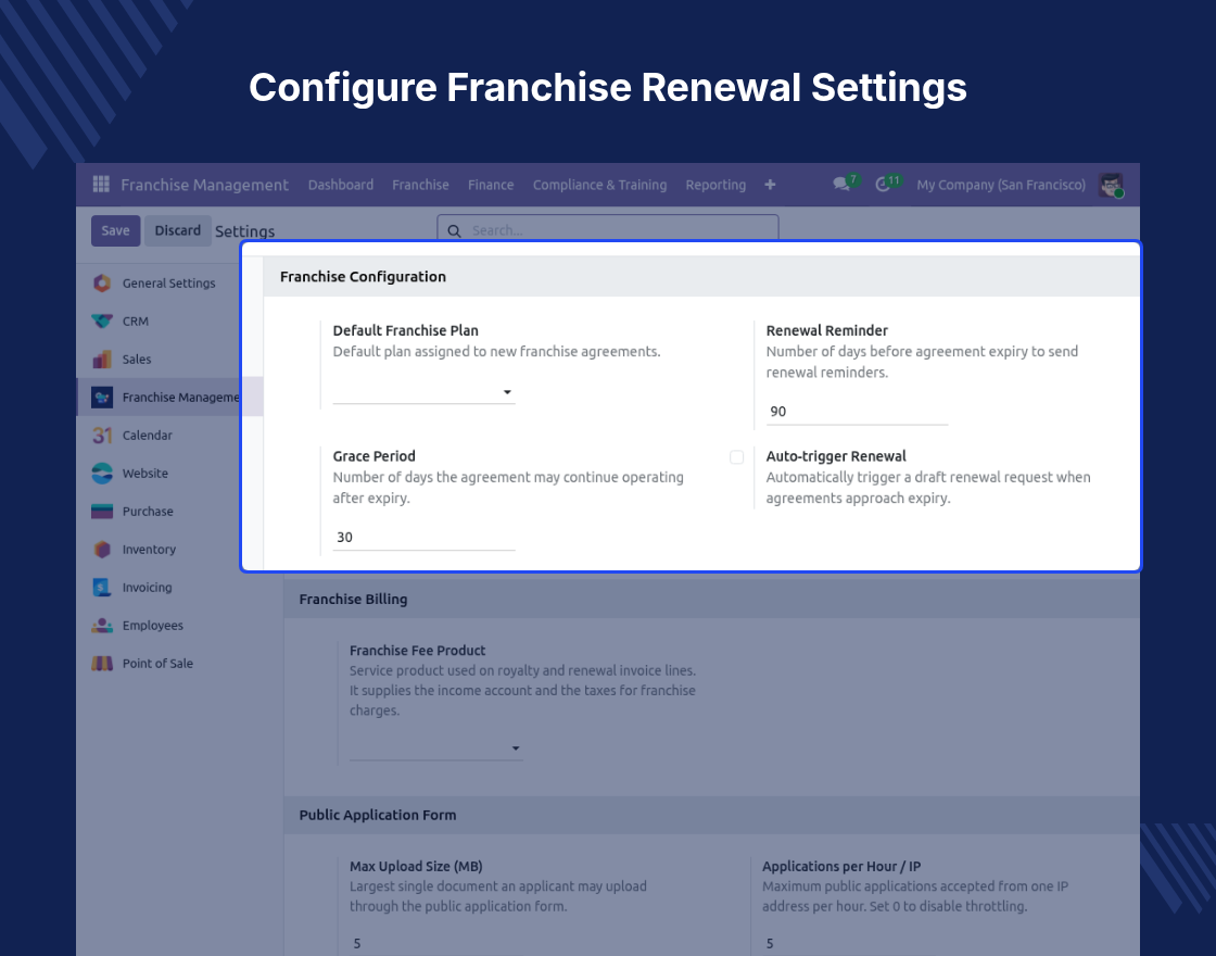 Odoo Franchise Management System