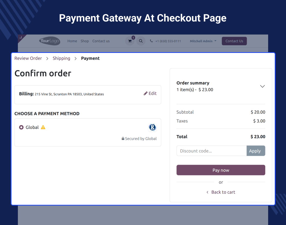 Odoo Global Payments Payment Acquirer