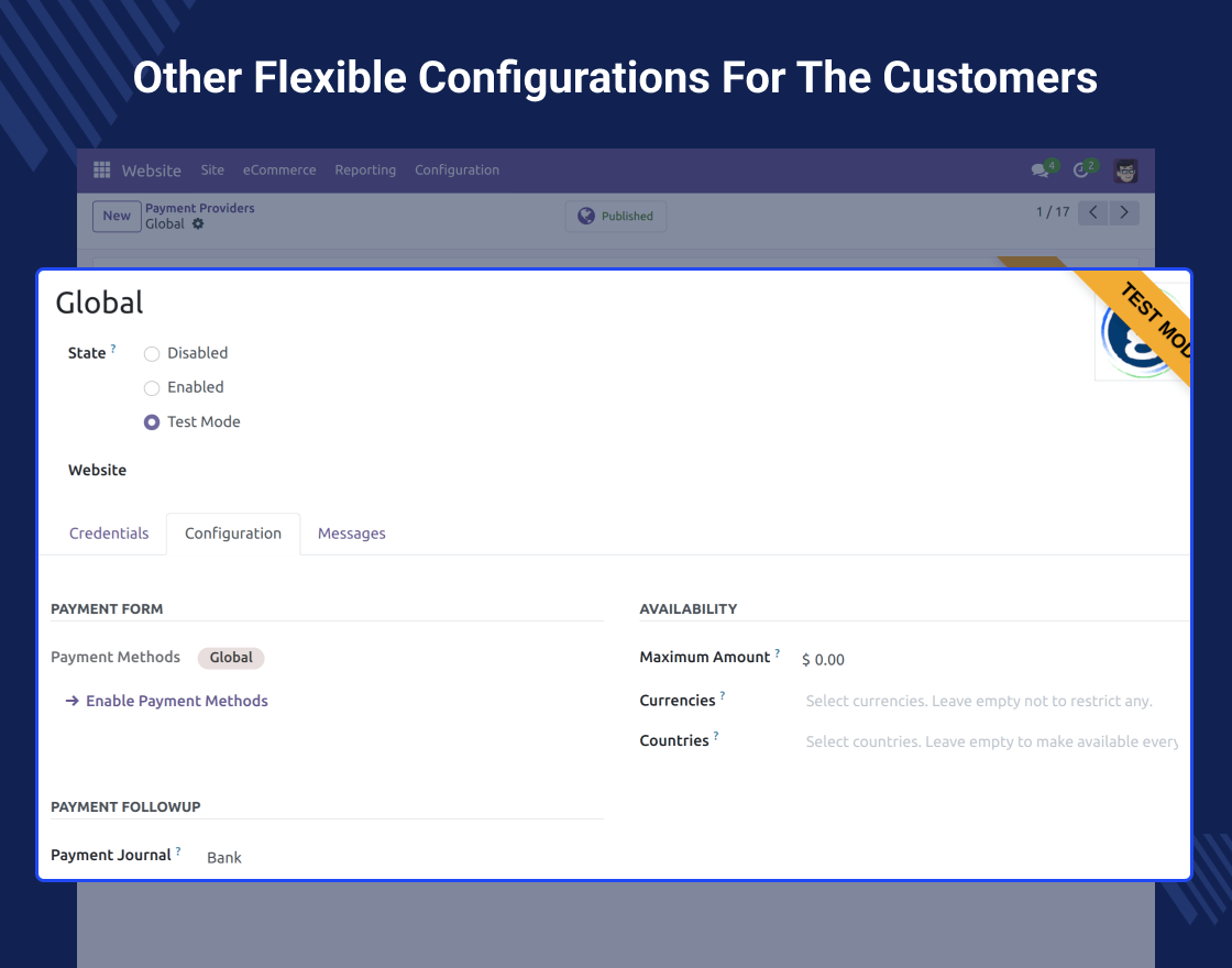 Odoo Global Payments Payment Acquirer