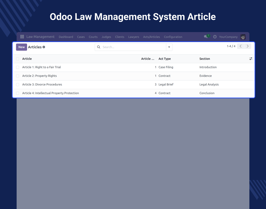 Odoo Law Management System