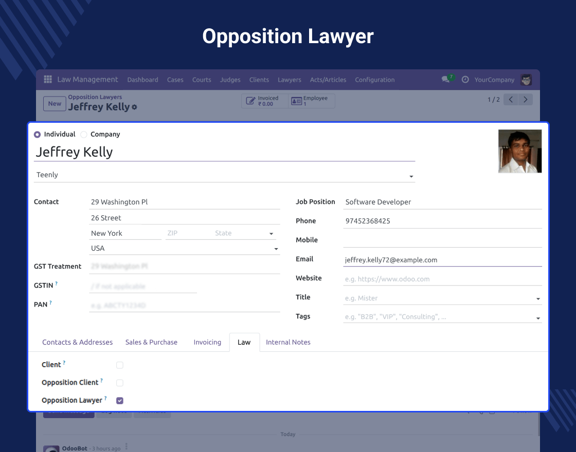 Odoo Law Management System