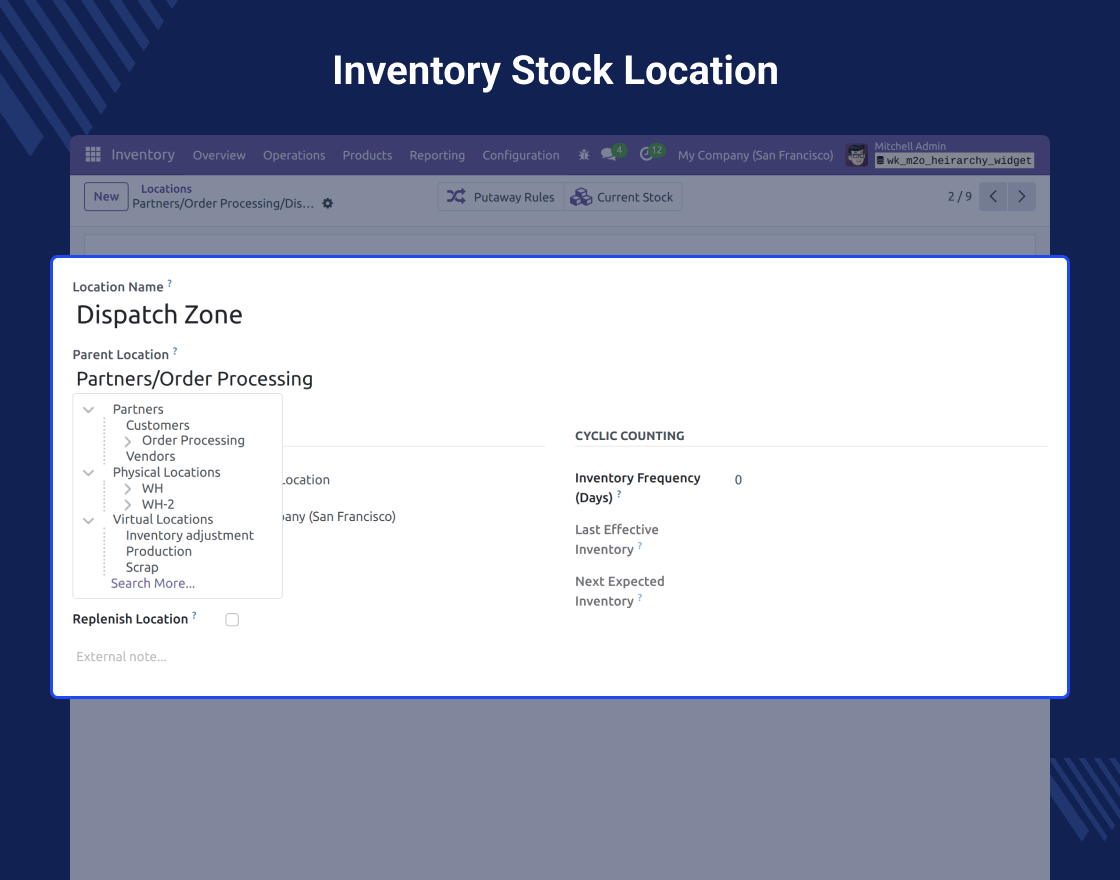 Odoo Many2One Hierarchy Widget