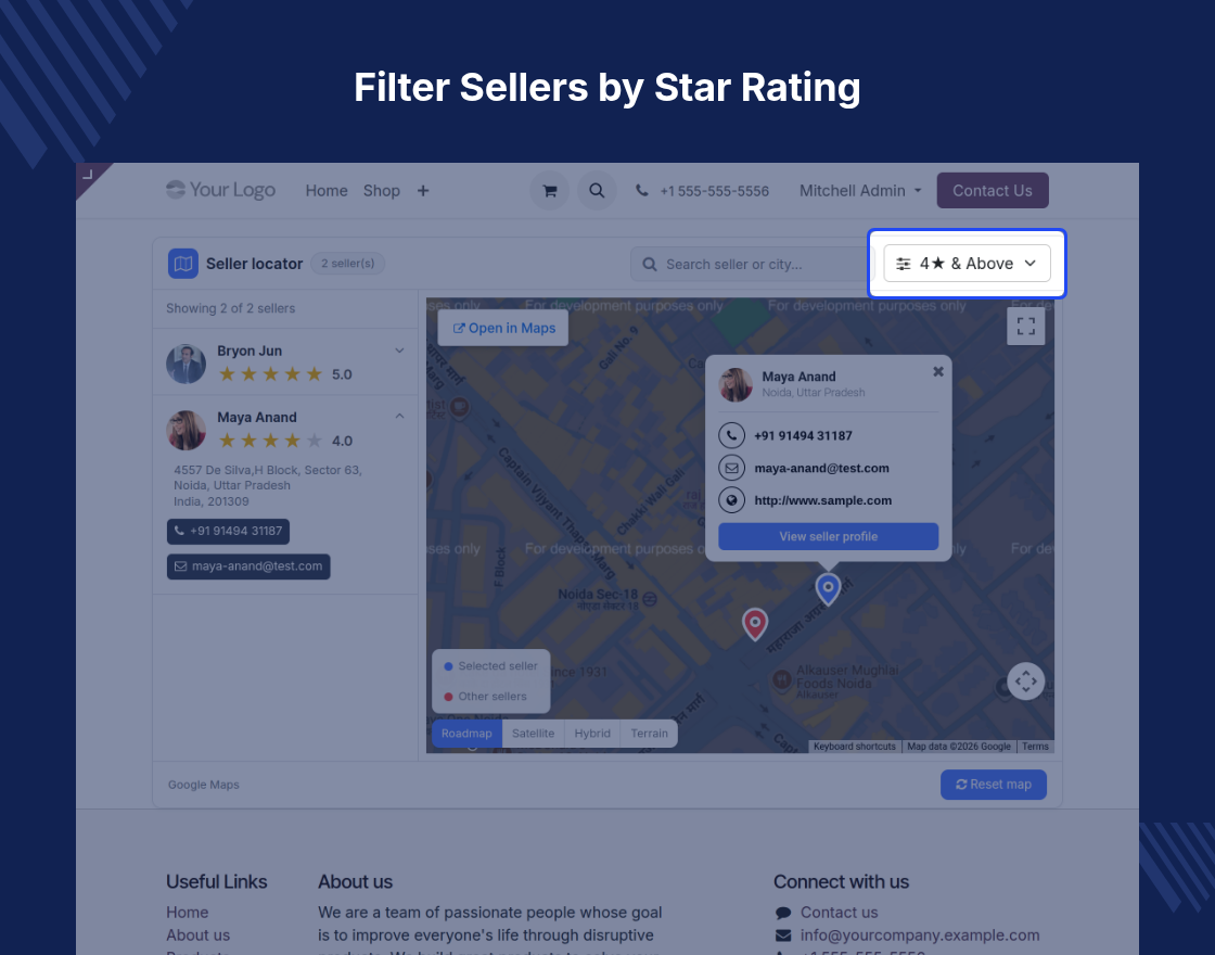 Odoo Marketplace Seller Locator