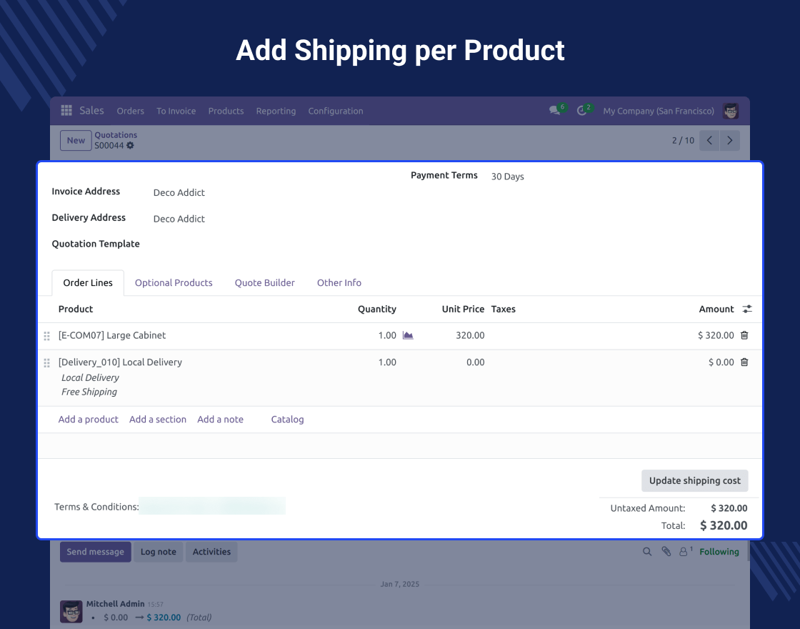 Odoo Marketplace Shipping Per Product