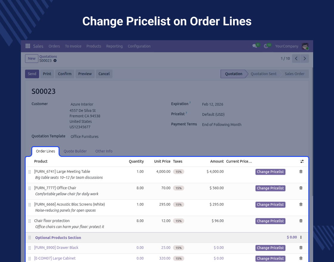 Odoo Multi Pricelist on Order
