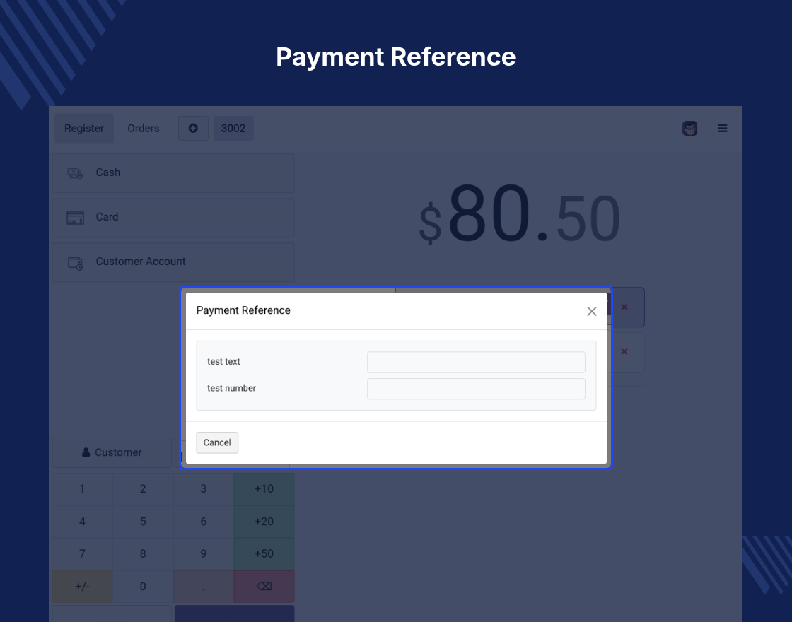 Odoo POS Payment Reference