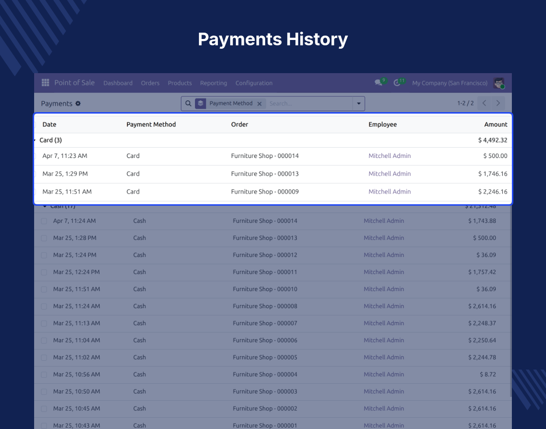 Odoo POS Payment Reference