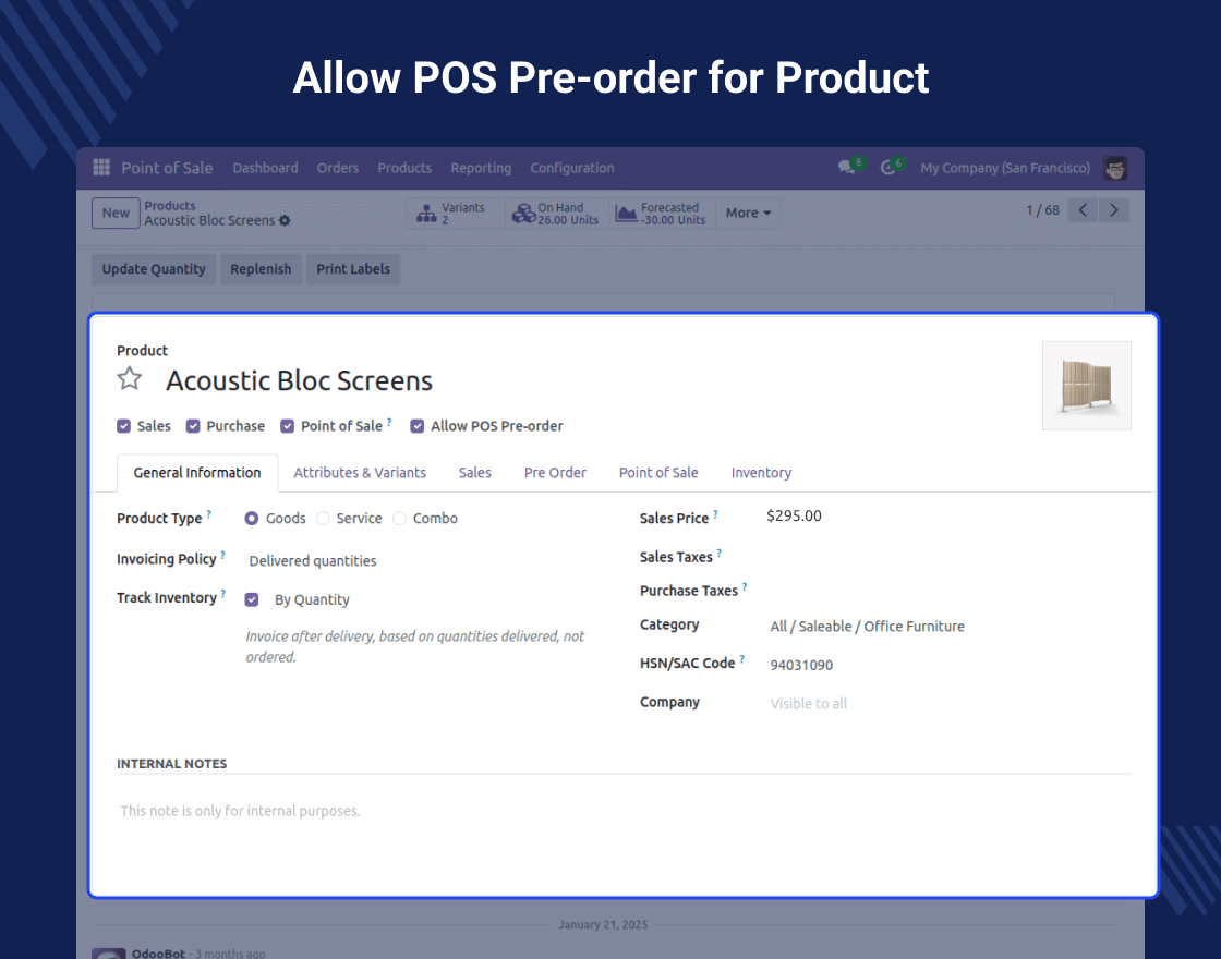 Odoo POS Pre Order