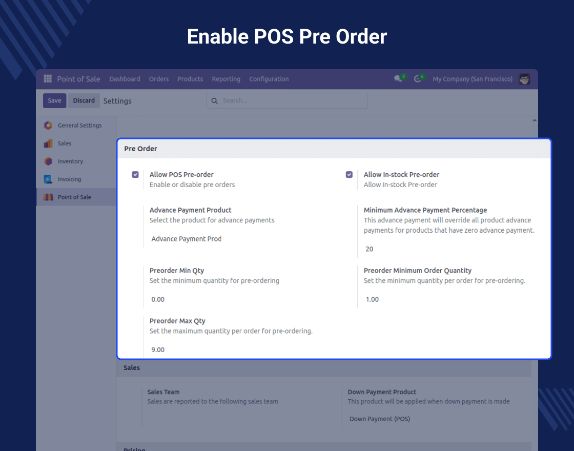 Odoo POS Pre Order