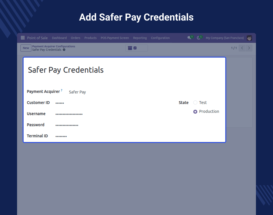 Odoo POS Saferpay Payment Acquirer