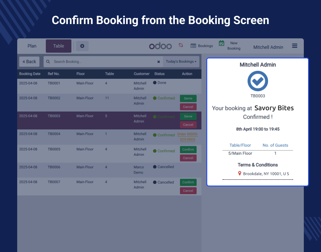 Odoo POS Table Reservation From Website