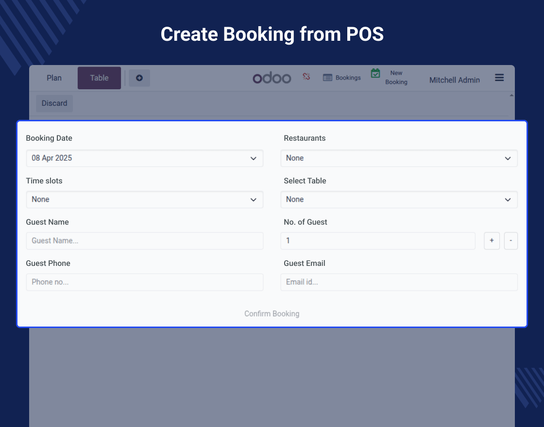 Odoo POS Table Reservation From Website