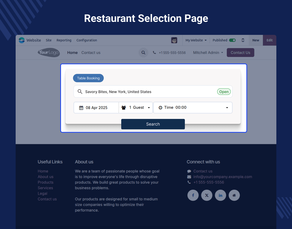 Odoo POS Table Reservation From Website