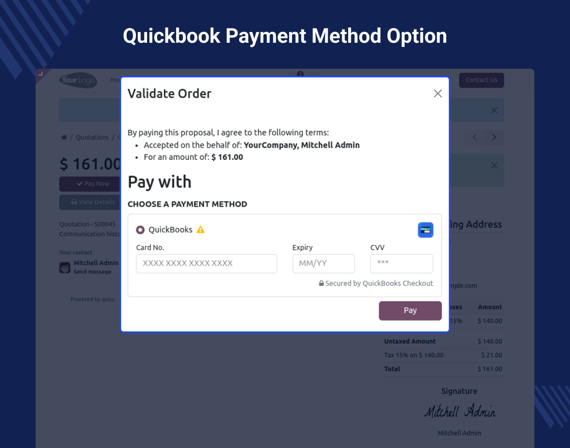 Odoo QuickBooks Payment Acquirer 