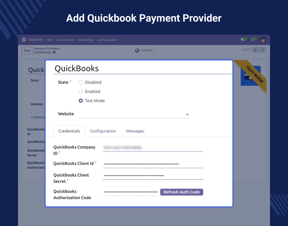 Odoo QuickBooks Payment Acquirer 