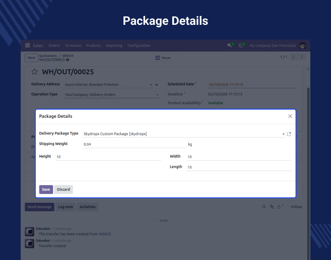 Odoo Skydropx Shipping Integration