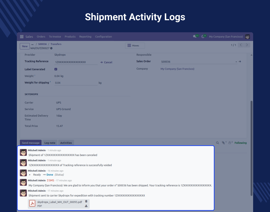 Odoo Skydropx Shipping Integration