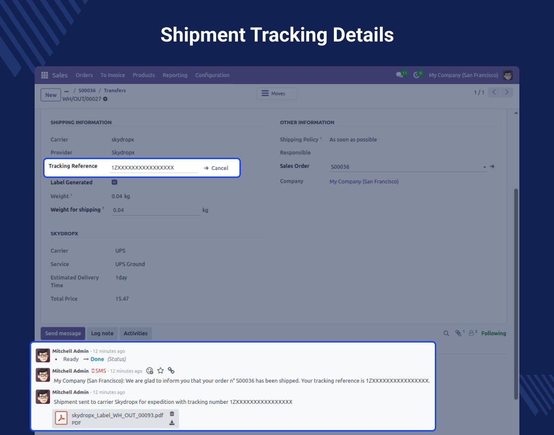 Odoo Skydropx Shipping Integration