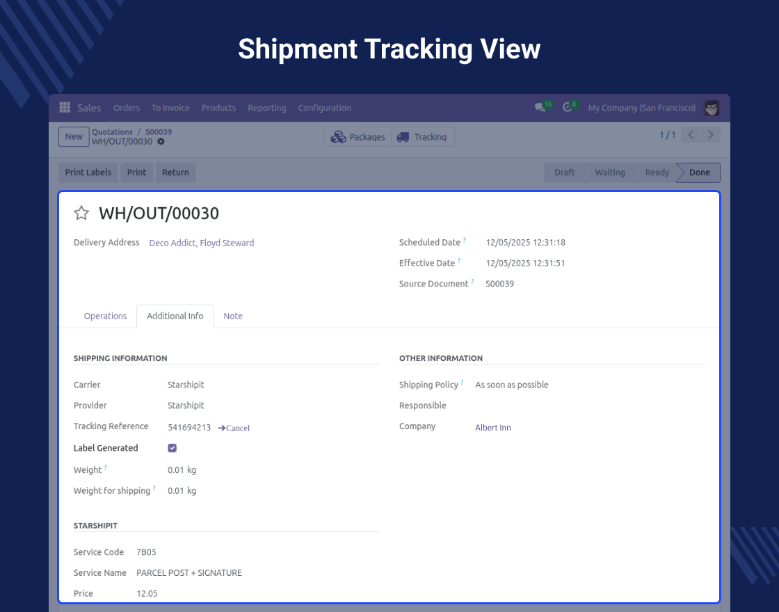 Odoo Starshipit Shipping Integration