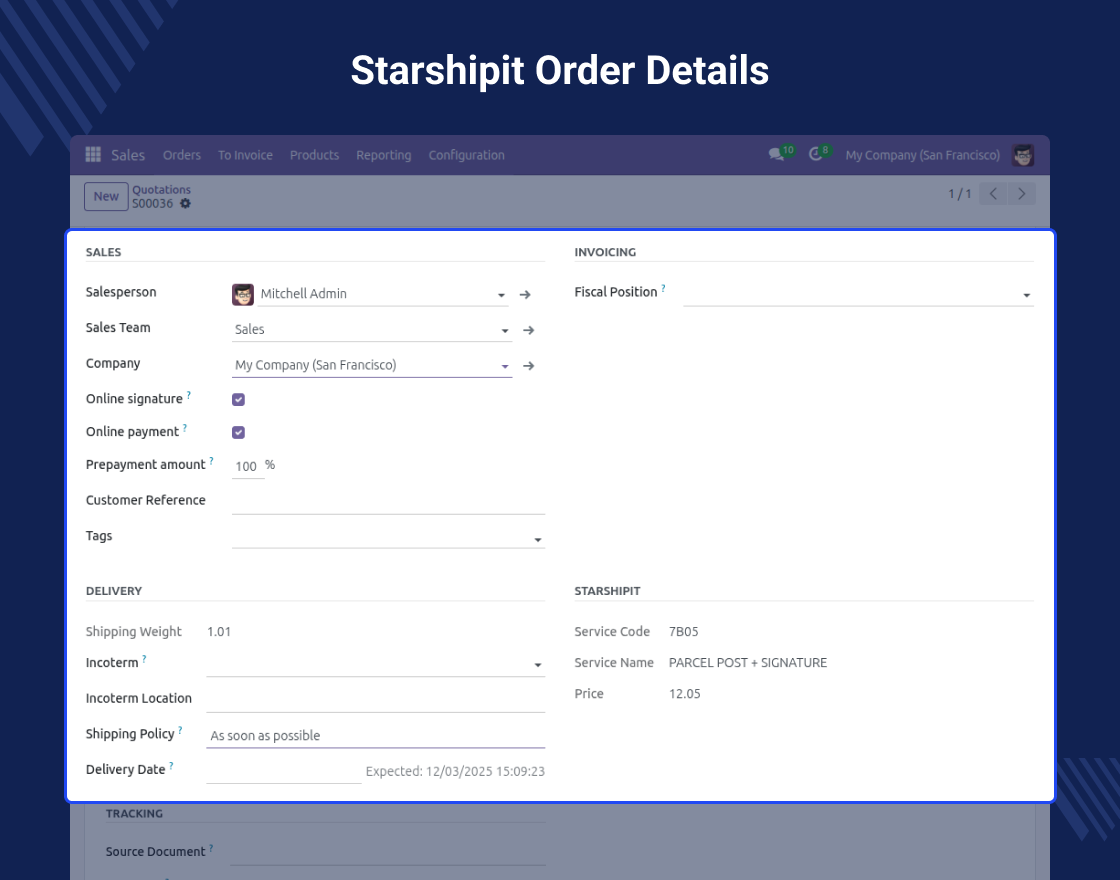 Odoo Starshipit Shipping Integration