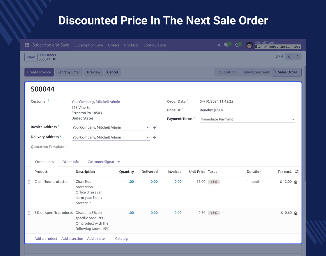 Odoo Website Subscribe and Save