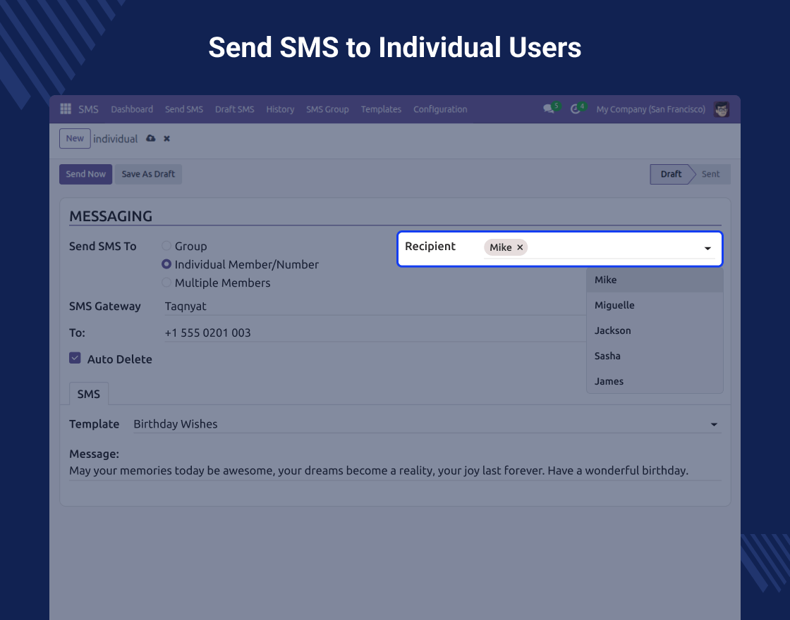 Odoo Taqnyat SMS Gateway