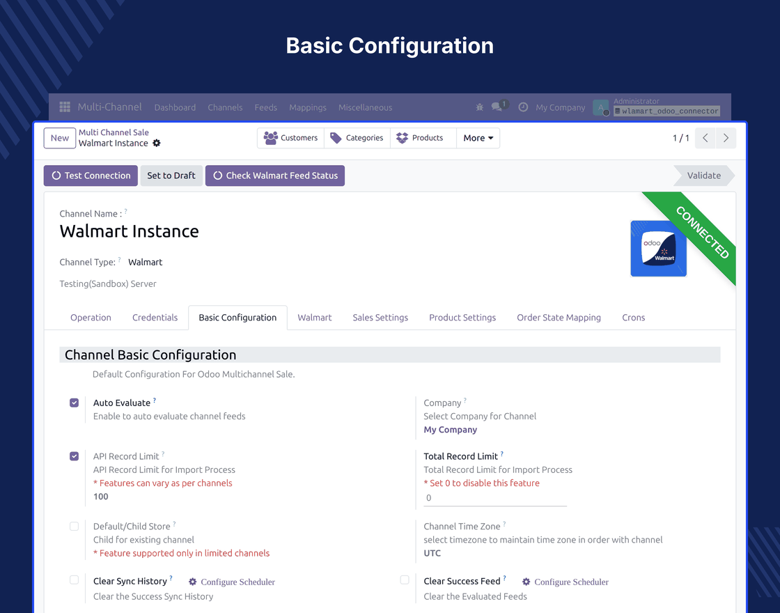 Odoo Multichannel Walmart Connector