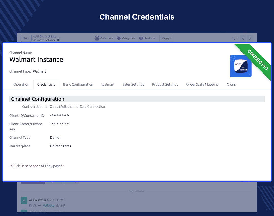 Odoo Multichannel Walmart Connector