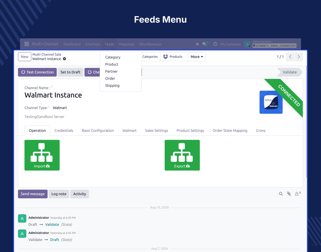 Odoo Multichannel Walmart Connector