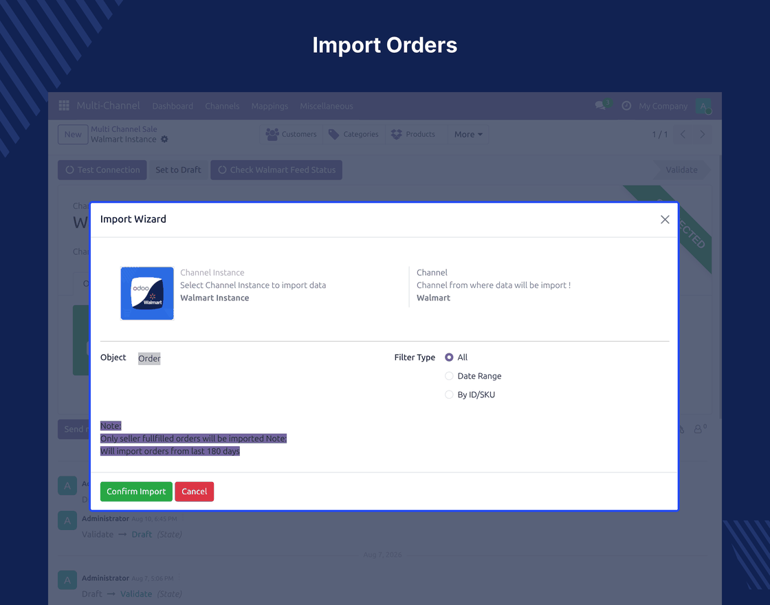 Odoo Multichannel Walmart Connector