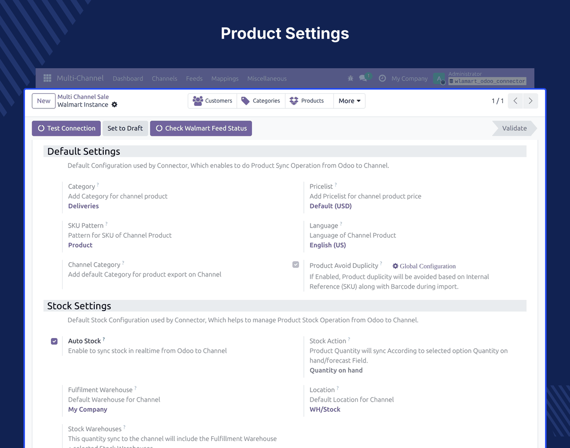 Odoo Multichannel Walmart Connector