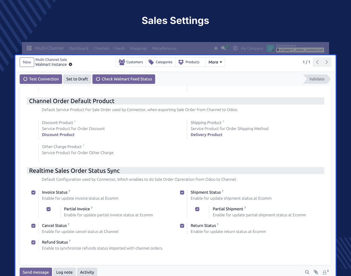Odoo Multichannel Walmart Connector