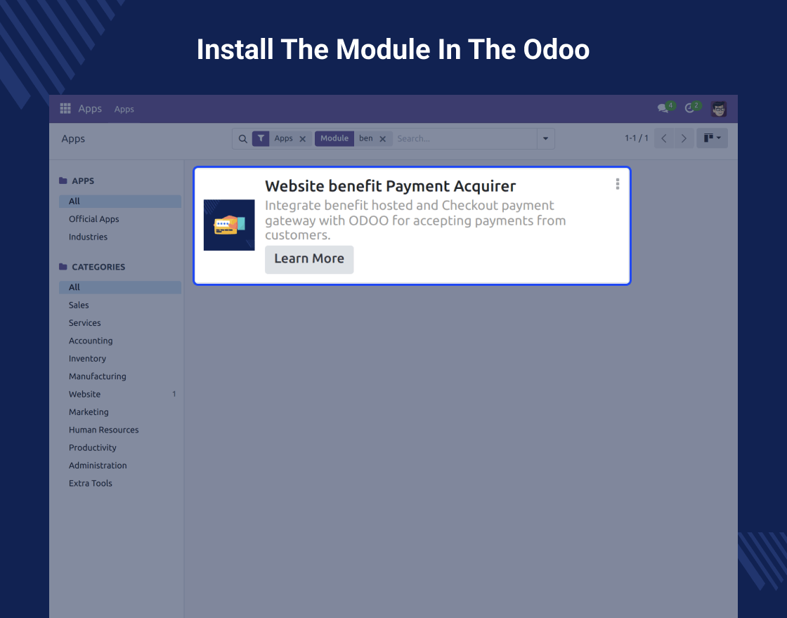 Odoo Website BenefitPay Payment Acquirer