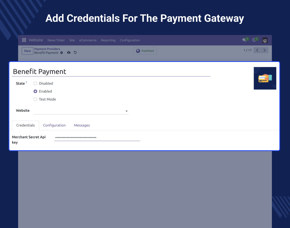Odoo Website BenefitPay Payment Acquirer