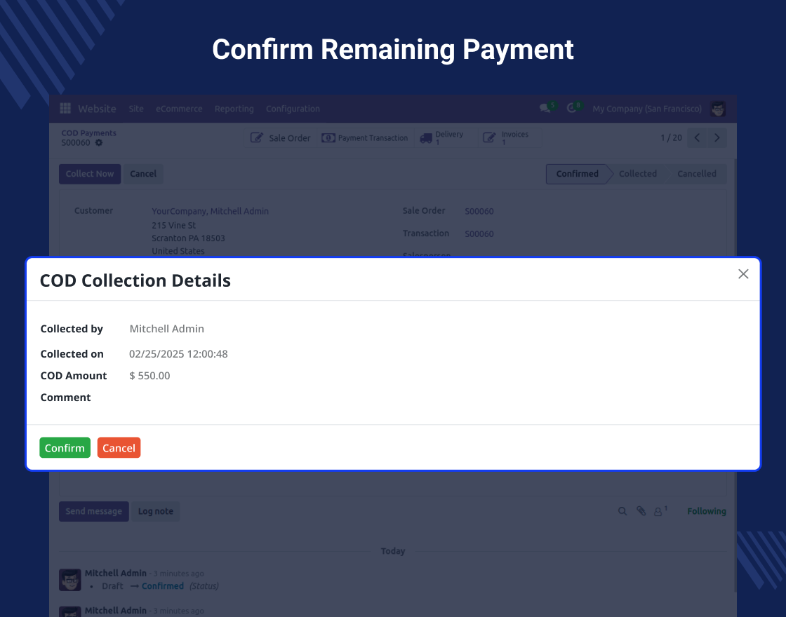 Odoo Website COD Payment Acquirer