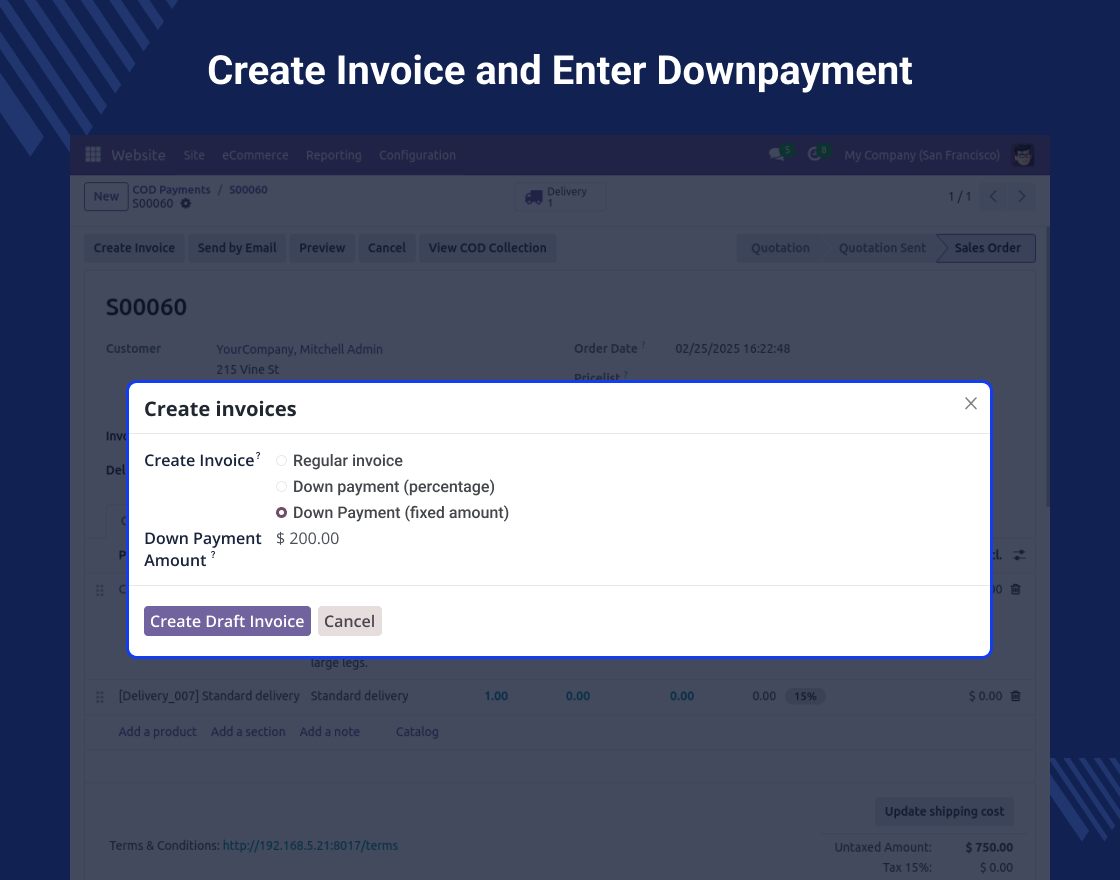 Odoo Website COD Payment Acquirer