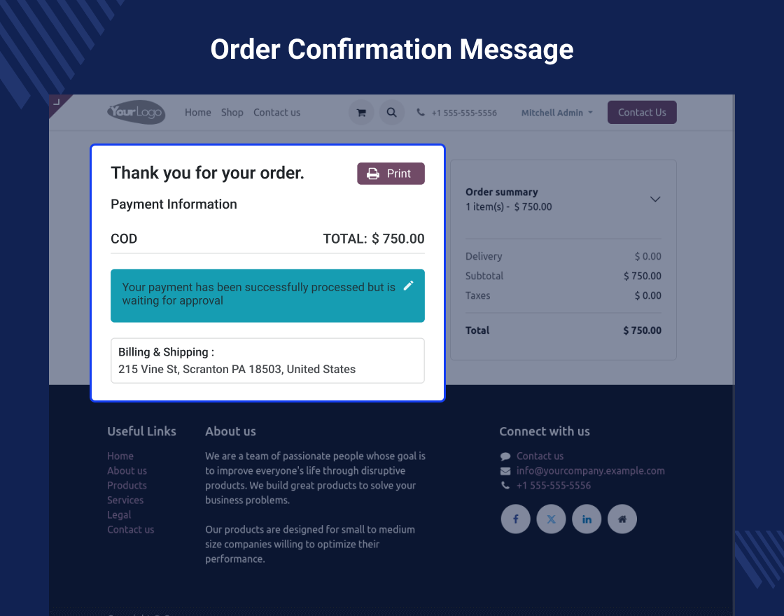 Odoo Website COD Payment Acquirer