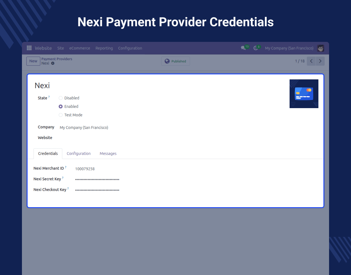  Odoo Website Nexi Payment Provider
