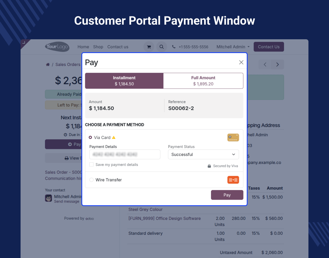 Odoo Website Order Advance Payment