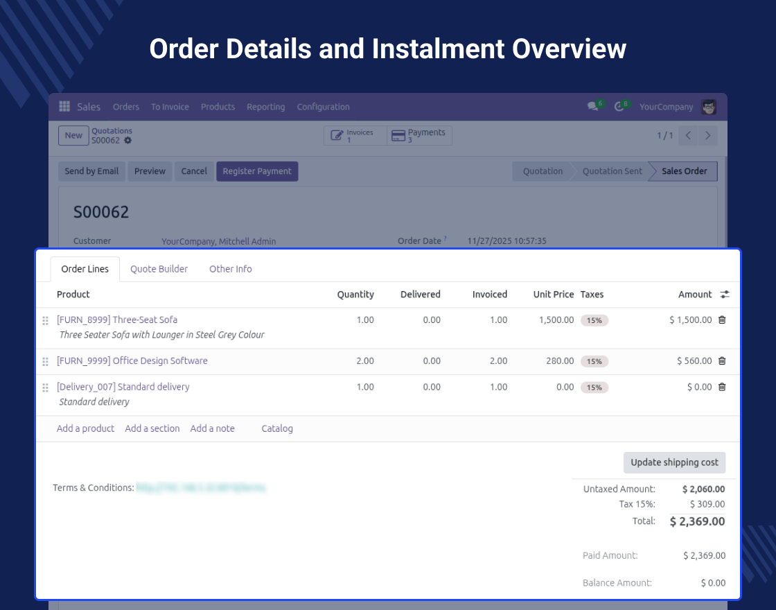 Odoo Website Order Advance Payment