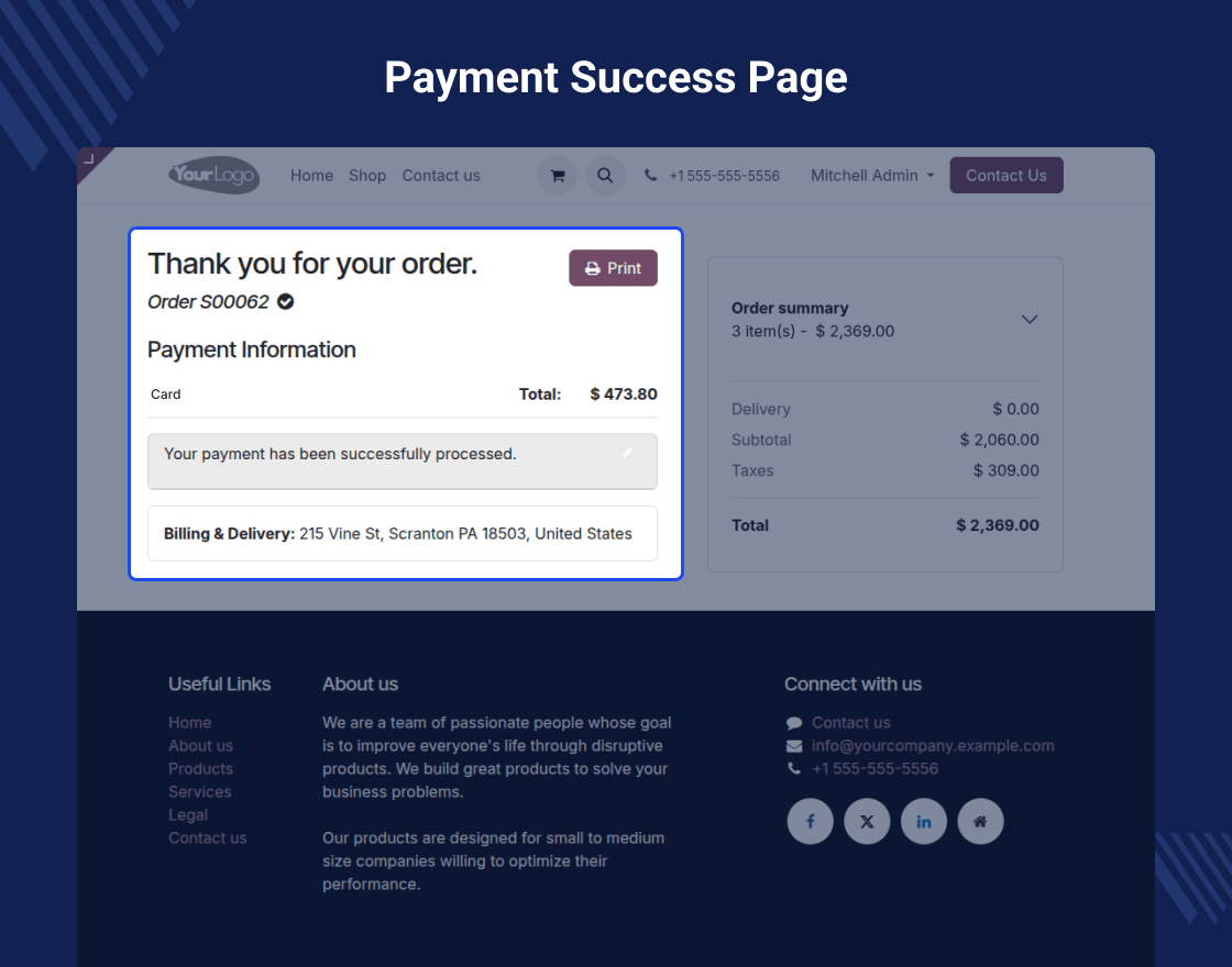 Odoo Website Order Advance Payment
