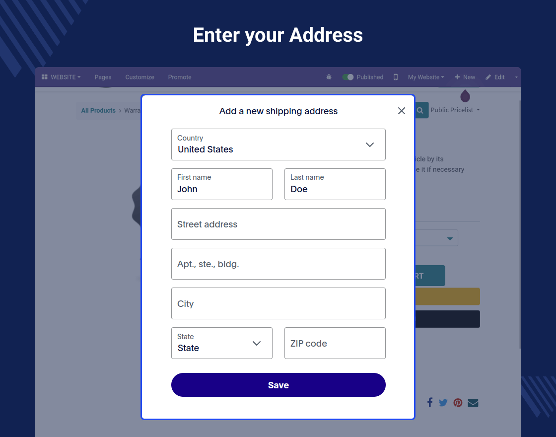 Odoo Website Paypal Express Direct Pay