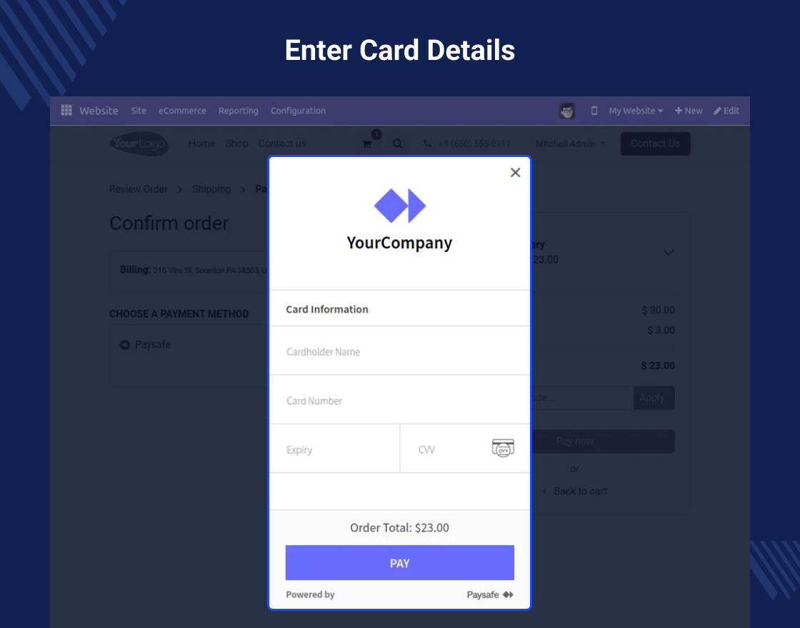 Odoo Website Paysafe Payment Acquirer