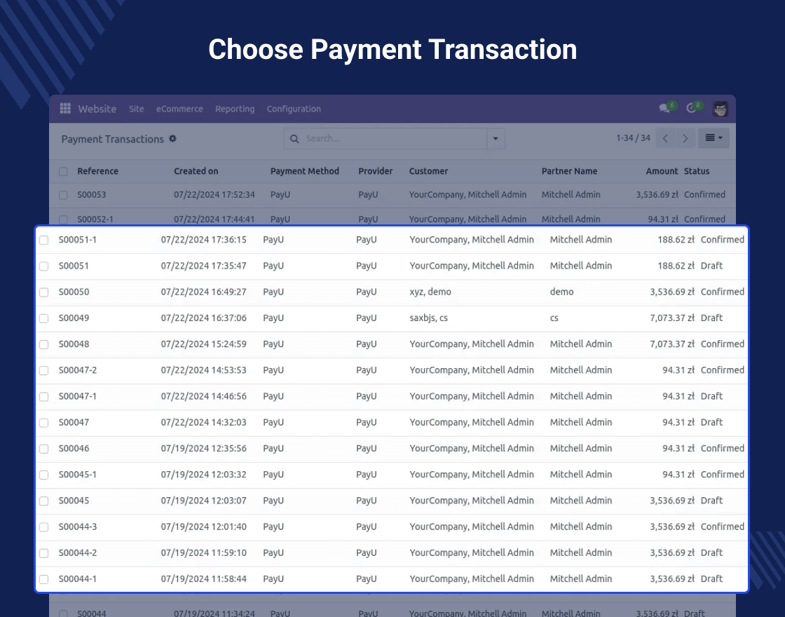 Odoo Website PayU Payment Acquirer