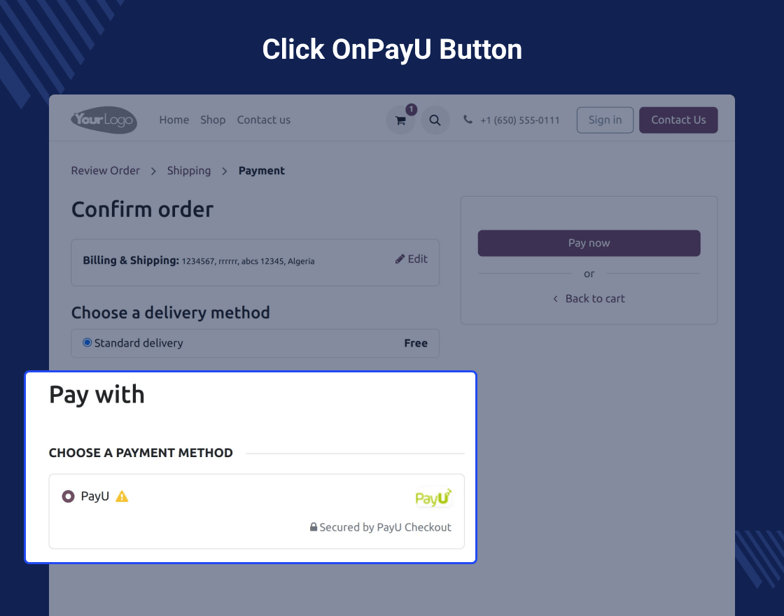 Odoo Website PayU Payment Acquirer